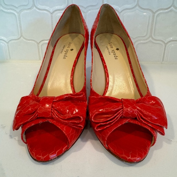 Kate Spade peep Toelle heel with bow 7. - Picture 2 of 5